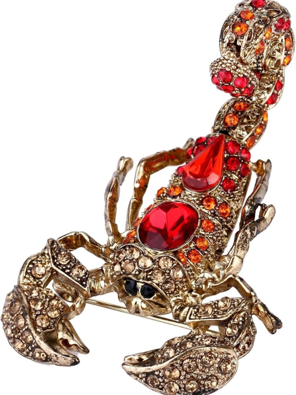 Vintage Scorpion Brooch with Austrian Crystals | Unique Animal Jewelry Accessory
